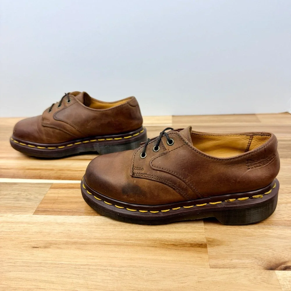 Dr Martens Vintage Oxford Kids Brown Leather Shoes Size 12